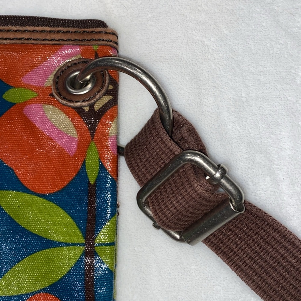 Fossil key boho floral print coated canvas crossbody bag - Picture 6 of 8